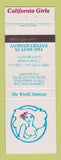 Matchbook Cover - California Girls Strip Club Santa Ana CA girlie