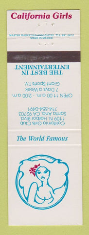 Matchbook Cover - California Girls Strip Club Santa Ana CA girlie