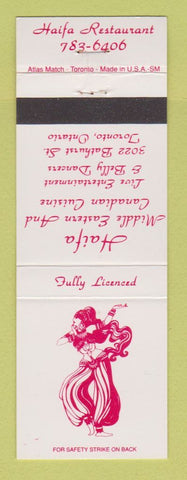 Matchbook Cover - Haifa Middle Eastern Restaurant girlie Toronto ON