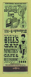 Matchbook Cover - Bill'[s Gay Nineties Cafe New York City girlie WEAR