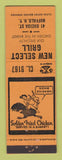 Matchbook Cover - New Select Grill Buffalo NY Golden Fried Chicken girlie