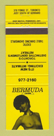 Matchbook Cover - Bermuda Tavern Toronto ON strip club girlie