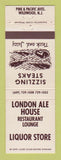Matchbook Cover - London Ale House Restaurant Liquor Wildwood NJ