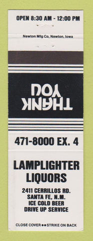Matchbook Cover - Lamplighter Liquors Santa Fe NM WHITE