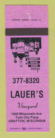 Matchbook Cover - Lauer's Vineyard Liquor Grafton WI