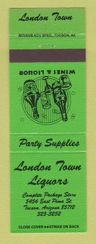 Matchbook Cover - London Town Liquors Tuscon AZ GREEN