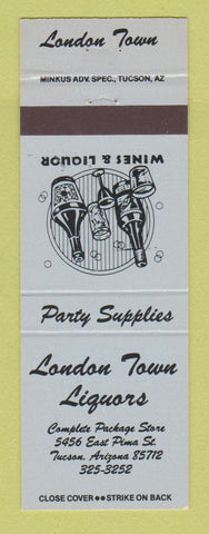 Matchbook Cover - London Town Liquors Tuscon AZ BLUE