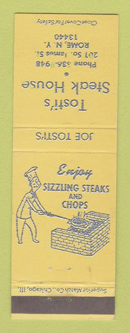 Matchbook Cover - Tosti's Steak House Rome NY