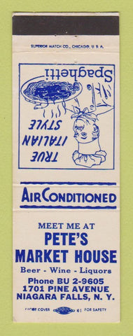 Matchbook Cover - Pete's Market House Restaurant Niagara Falls NY