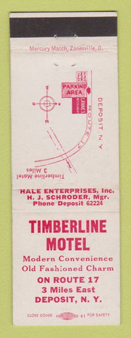 Matchbook Cover - Timberline Motel Deposit NY