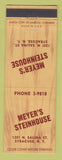 Matchbook Cover - Meyer's Steinhouse Syracuse NY