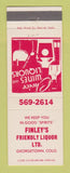 Matchbook Cover - Finley's Friendly Liquors Georgetown Colorado