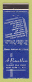 Matchbook Cover - A Rosenblum Appliances New York City