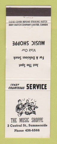 Matchbook Cover - The Music Shoppe Summerside PEI PE
