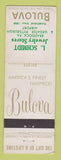 Matchbook Cover - Bulova Watches L Schmidt Jewelry Braddock PA Pittsburgh WEAR