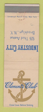 Matchbook Cover - Industry City Brooklyn NY Clement's Club