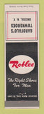 Matchbook Cover - Roblee Men's Shoes Garofalo's Oneida NY