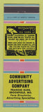 Matchbook Cover - Community Advertising Company Brookfield MO
