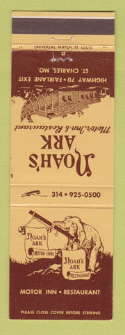 Matchbook Cover - Noah's Ark Motor Inn Restaurant St Charles MO Elephant