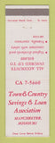 Matchbook Cover - Town & Country Savings and Loan Manchester MO