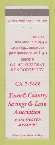 Matchbook Cover - Town & Country Savings and Loan Manchester MO