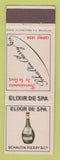 Matchbook Cover - Elixir De Spa Drink Belgium