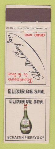 Matchbook Cover - Elixir De Spa Drink Belgium
