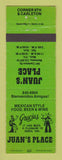 Matchbook Cover - Juan's Place Mexican Food Berkeley CA