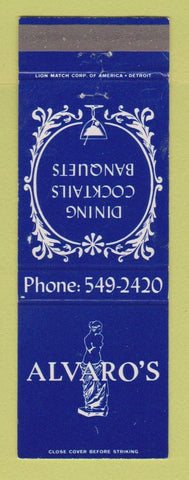 Matchbook Cover - Alvaro's Restaurant Royal Oak MI WEAR