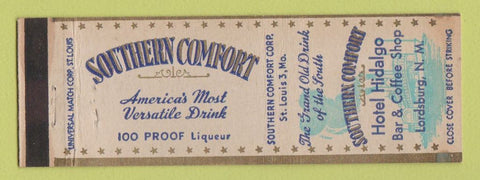 Matchbook Cover - Southern Comford Whiskey Hotel Hidalgo Lordsburg NM
