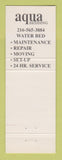 Matchbook Cover - Aqua Bedding Water Beds Boardman OH