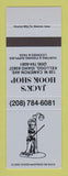 Matchbook Cover - Jack's Hook Shop Kellogg ID hunting fishing