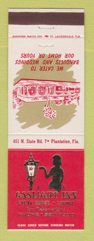 Matchbook Cover - Gaslight Inn Steak House Plantation FL girlie