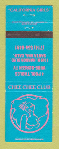 Matchbook Cover - Chee Chee Club Santa Ana CA strip club? Billiards girlie