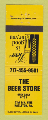 Matchbook Cover - The Beer Store liquor Hazleton PA YELLOW WEAR