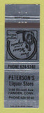 Matchbook Cover - Peterson's Liquor Store Hamden CT SILVER
