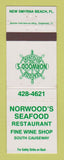 Matchbook Cover - Norwood's Seafood Restaurant New Smyrna Beach FL