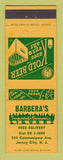 Matchbook Cover - Barbera's Liquor Jersey City NJ
