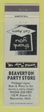 Matchbook Cover - Beaverton Party Store Liquor Beaverton MI