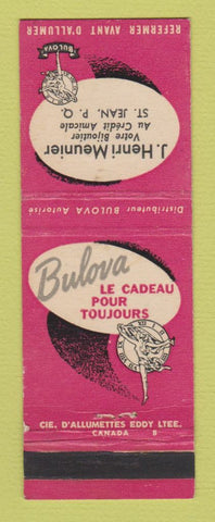 Matchbook Cover - Bulova Watches J Henri Meunier St Jean QC
