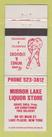 Matchbook Cover - Mirror Lake Liquor Store Lake Placid NY WEAR