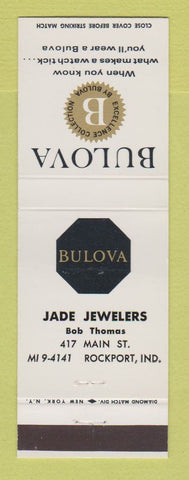 Matchbook Cover - Bulova Watches Jade Jewelry Rockport IN
