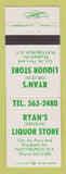 Matchbook Cover - Ryan's Liquor Store Plattsburgh NY