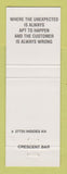 Matchbook Cover - Crescent Bar Liquor Store Hammond LA