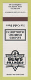 Matchbook Cover - Bum's Billiards San Marcos TX