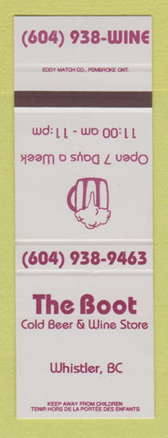 Matchbook Cover - The Boot Liquor Store Whistler BC SAMPLE