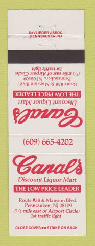Matchbook Cover - Canal's Discount Liquor Mart Pennsauken NJ