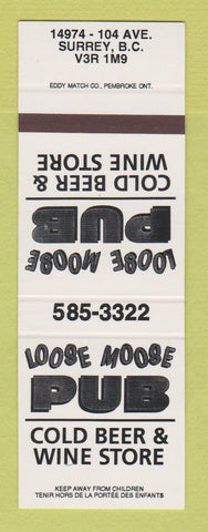 Matchbook Cover - Loose Moose Pub Liquor Surrey BC SAMPLE