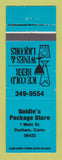 Matchbook Cover - Goldie's Package Store liquor Durham CT BLUE