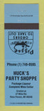 Matchbook Cover - Huck's Party Shoppe Liquor Pizza New Haven MI BLUE